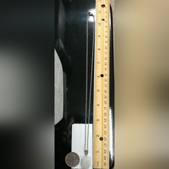 Natural Quartz Crystal Necklace Gemstone Pendant Stainless-Steel Chain 20" - Picture 13 of 17